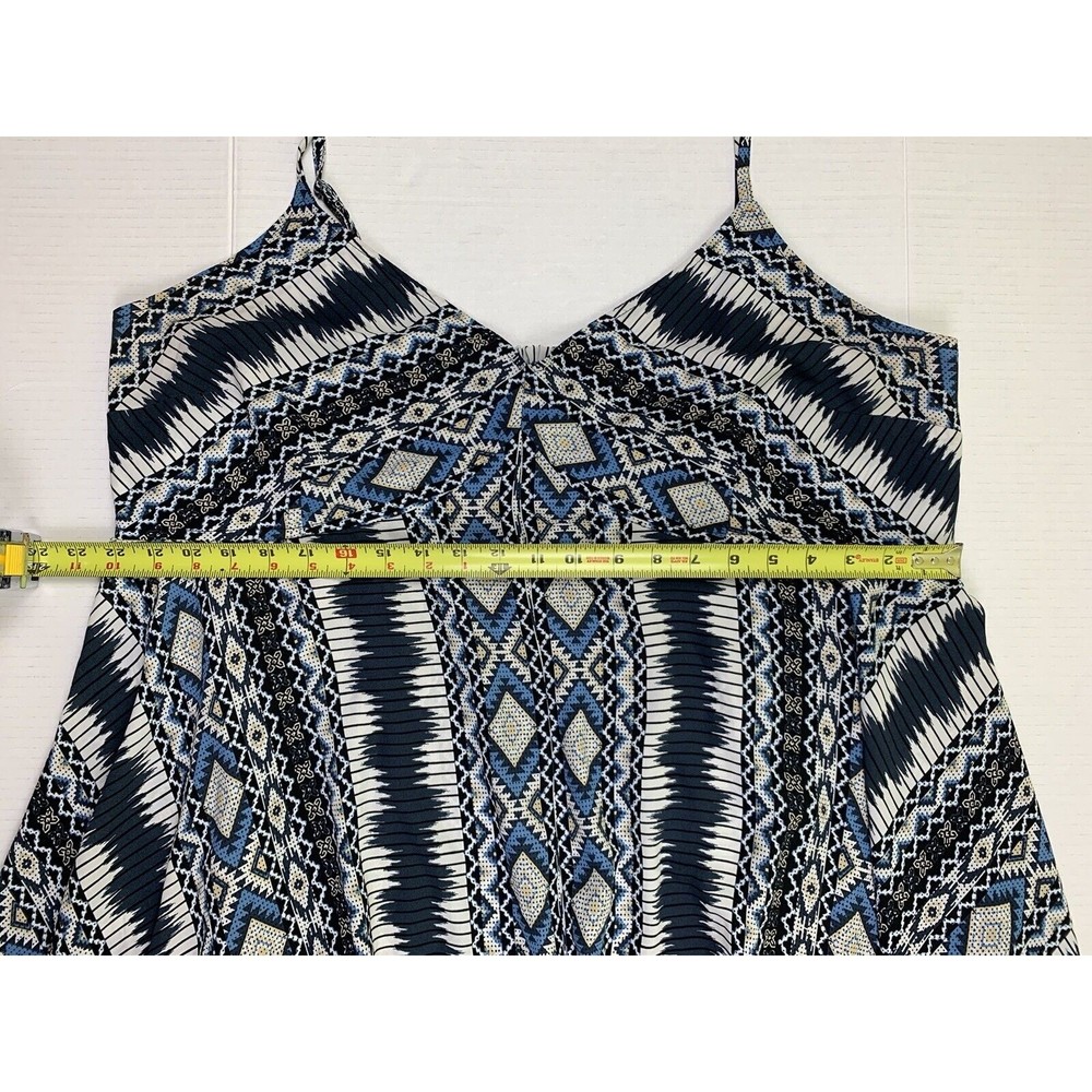 CATO Dress Sz 22/24W asymmetrical hem Spaghetti Straps Gray White Blue - Picture 7 of 9